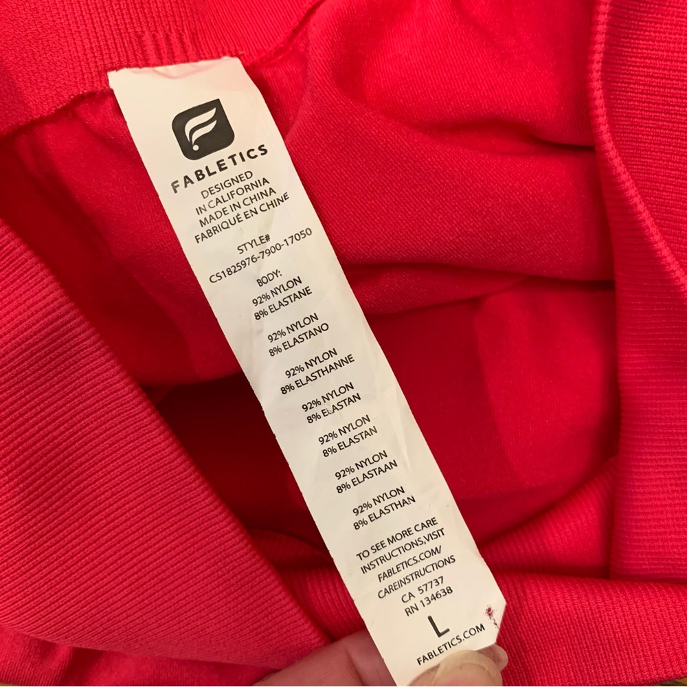 Fabletics Luciano Hot Pink Laser Cut out Crop Leggings 22” Large Activewear - Picture 4 of 15